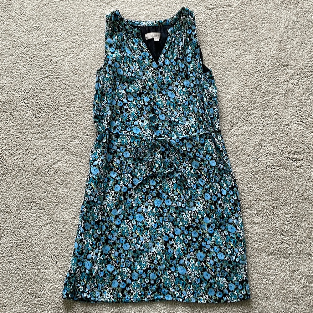 LOFT | Blue Floral Dress | XSP